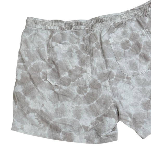 NEW Old Navy Cream and White Tie Dye Artsy Coastal Linen Blend Shorts Size XL - Picture 6 of 11